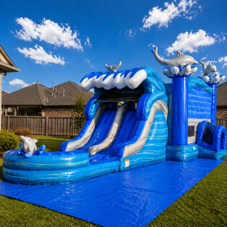 Dolphin Combo Bounce House for rent